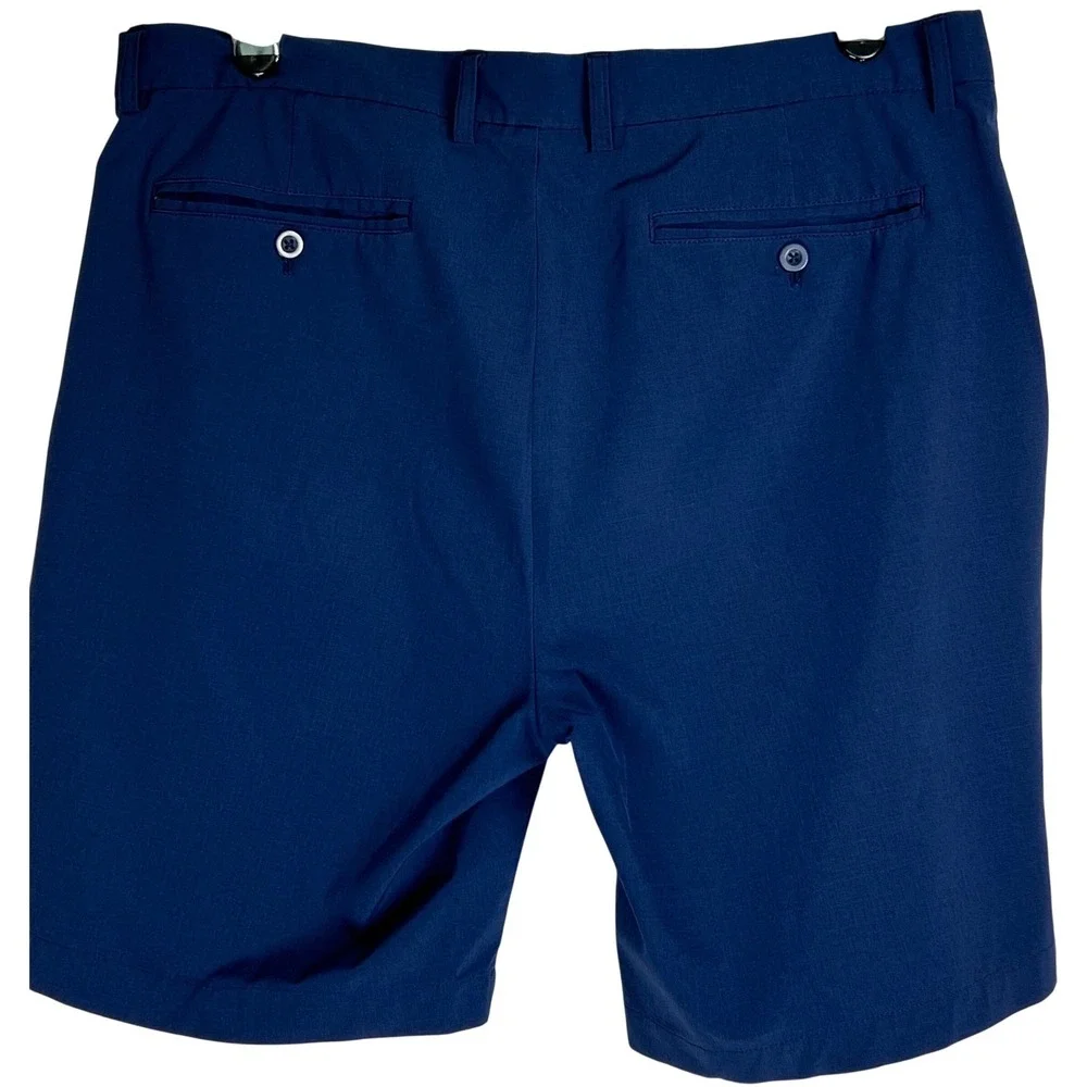 Crown‎ & Ivy Golf Shorts Mens 38 Blue Stretch Flat Front Performance Activewear